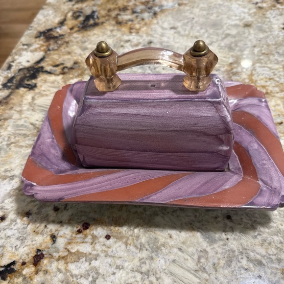Vintage Rare Mackenzie Childs Torquay pattern Butter Dish - Picture 1 of 8